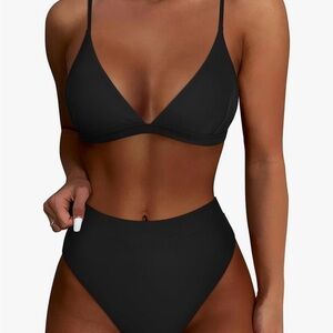 Black Women’s Triangle Bikini Set - Classic Swim